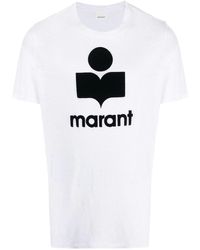 Isabel Marant - Karman Linen Logo T-Shirt - Lyst