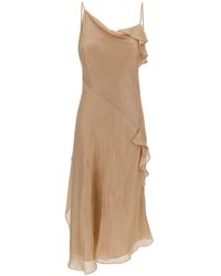 Victoria Beckham - Mini Loose Draped Dress With Ruches - Lyst