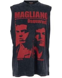 DSquared² - 'D2 X Magliano' Crew Neck Top With Logo Lettering And Front Print - Lyst