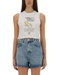 Moschino - Cropped Top With Print - Lyst