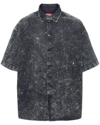 DIESEL - S-Lazer Perforated Acid-Wash Short-Sleeve Shirt - Lyst