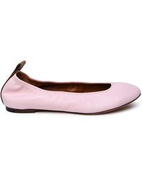 Lanvin - Pink Leather Ballet Flats - Lyst