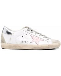 Golden Goose - Super-star Leather Upper And Star Suede Toe And Spur Laminated Heel Metal Lettering Shoes - Lyst