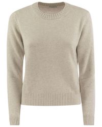 Brunello Cucinelli - Cashmere Sweater With Shiny Cuff Details - Lyst