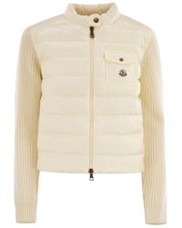 Moncler - Padded Wool Cardigan With Zip - Lyst