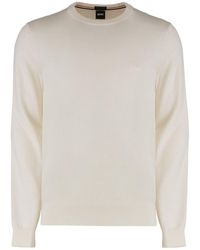 BOSS - Virgin Wool Crew-neck Sweater - Lyst