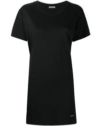 ladies longline black t shirt