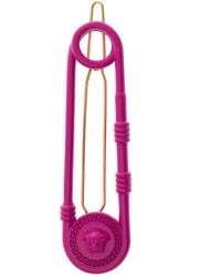 Versace Woman's Medusa Pink Lacquered Metal Brooch