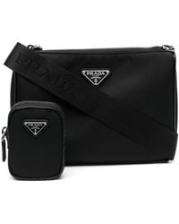 Prada - Re-Nylon Leather And Nylon Shoulder Bag - Lyst
