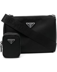 Prada - Bag In Re-nylon With Triangular Motif - Lyst