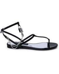 Dolce & Gabbana - Black Patent Leather Sandals - Lyst