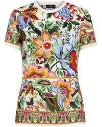 Etro - T-shirt Bouquet Multicolor - Lyst