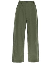 KENZO - Oversized Cotton Pants - Lyst
