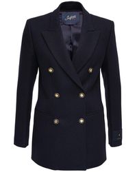 The Seafarer Betty Double-breasted Blue Wool And Cashmere Blazer