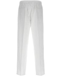 Brunello Cucinelli - Leisure Fit Cotton Gabardine Trousers With Drawstring And Double Darts - Lyst