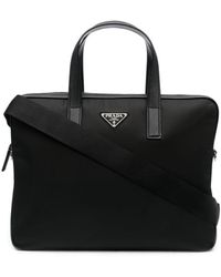 Prada - Re-nylon Leather-trimmed Briefcase - Lyst