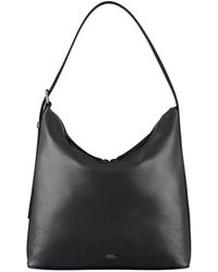 A.P.C. - 'Vera' Shoulder Bag With Embossed Logo Lettering On The Front And Adjustable Shoulder Strap - Lyst