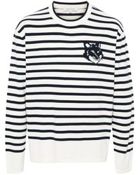 Maison Kitsuné - Fox Head Striped Cotton Sweater - Lyst