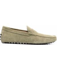 Tod's Gommino Suede Moccasin Loafers - Green