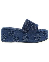 Marc Jacobs - 'The Puffy Daisy Denim Platform Sandal' Slides - Lyst