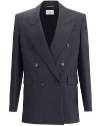 Saint Laurent - Wool Double-Breasted Blazer - Lyst