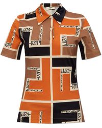 Fendi - Printed Cotton Polo Shirt - Lyst