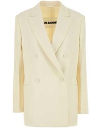 Jil Sander - Cream Wool Blazer - Lyst