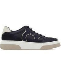 Ferragamo - Cassina Gan2 Leather Sneakers With Suede Details Shoes - Lyst