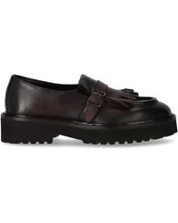 Doucal's - Deco' Dark Brown Loafer With Fringe - Lyst