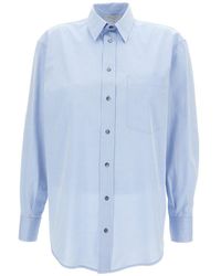 Antonelli - Light Blue Shirt With Patch Pocket In Cotton Woman - Lyst