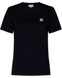 Maison Kitsuné - T-Shirt With Fox Patch - Lyst