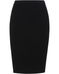 Saint Laurent - Black Wool Blend Skirt - Lyst