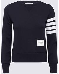 Thom Browne - Navy Blue Cotton Sweatshirt - Lyst