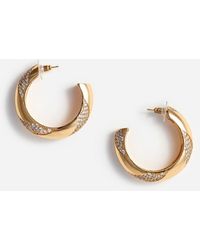 Self-Portrait - And Crystal Hoop Earrings - Lyst