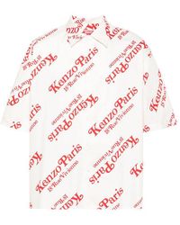 KENZO - Allover Logo Cotton Shirt - Lyst