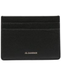 Jil Sander - Calf Leather Cardholder With Front Printed Logo - Lyst