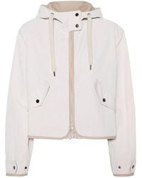 Brunello Cucinelli - Cotton Blend Hooded Jacket - Lyst