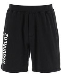 DSquared² - Jersey Bermuda Shorts With Logo - Lyst