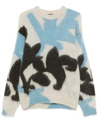 Roberto Collina - Ikebana Inlay Crewneck Mohair Sweater - Lyst