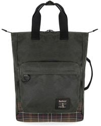 Barbour - Field Waxed Sage Backpack - Lyst