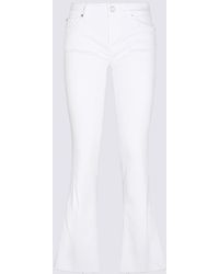 7 For All Mankind - White Cotton Blend Jeans - Lyst