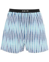 Amiri - Striped Poplin Shorts - Lyst