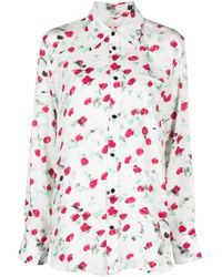 Marni - Floral Print Shirt With Logo Buttons - Lyst