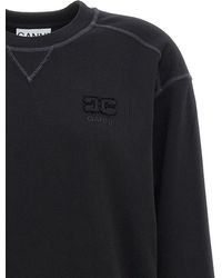 Ganni - Organic Cotton Crewneck Sweatshirt - Lyst
