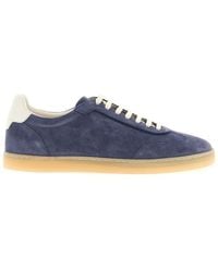 Brunello Cucinelli - Washed Suede Sneakers - Lyst