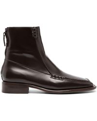 Hereu - Quadra Square-toe Leather Loafers - Lyst