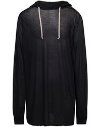 Rick Owens - Hoodie With Coulisse Long Sleeves - Lyst