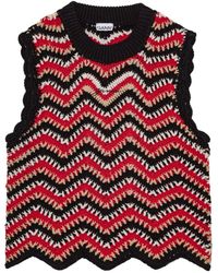 Ganni - Crochet Cotton Vest - Lyst