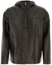 Bottega Veneta - Leather Hooded Jacket - Lyst