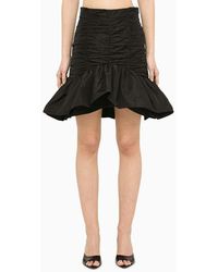 Patou - Black Ruffled Mini Skirt - Lyst